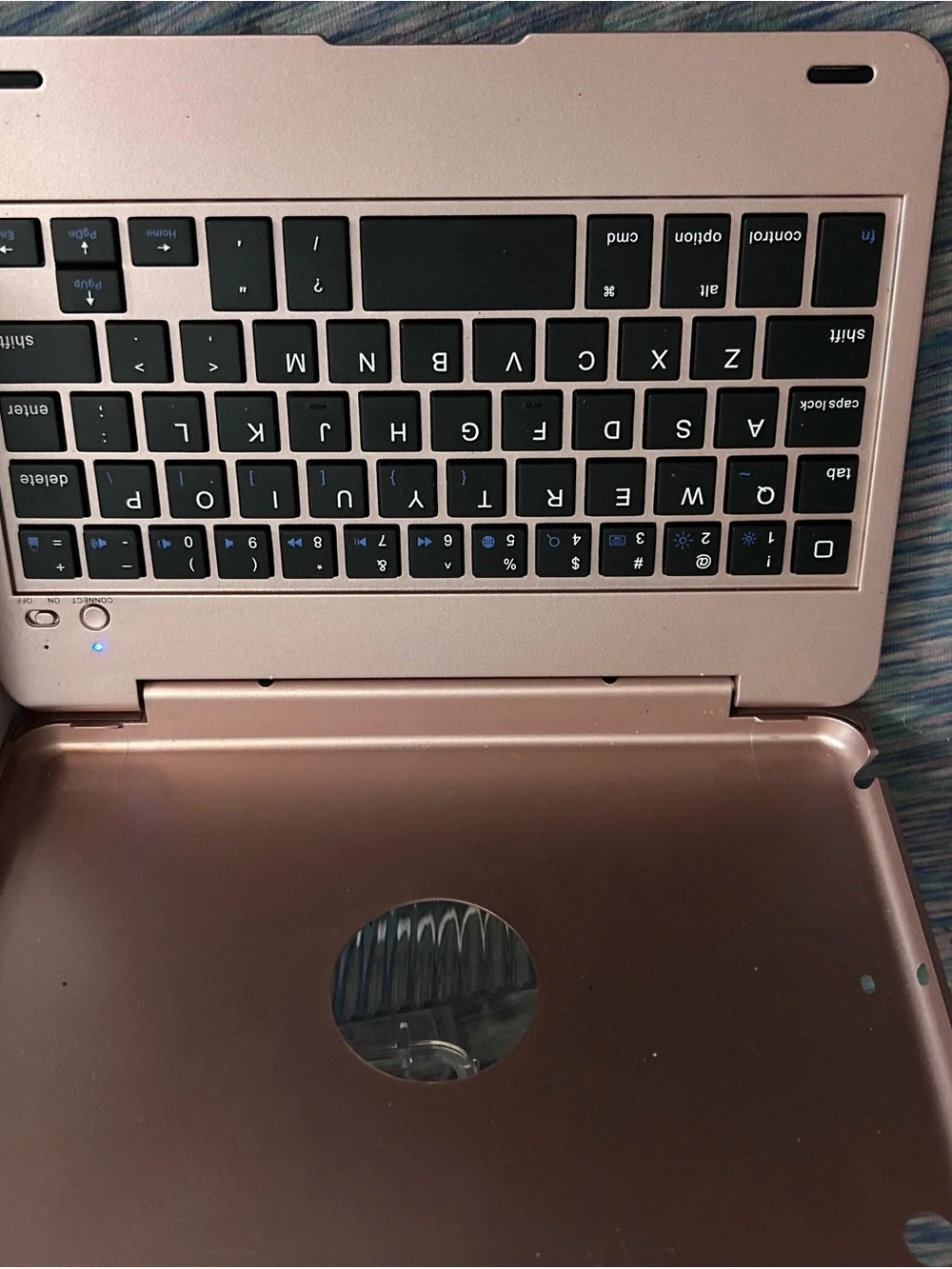 Portable Rose Gold Wireless Keyboard Case for iPad mini 1/2/3